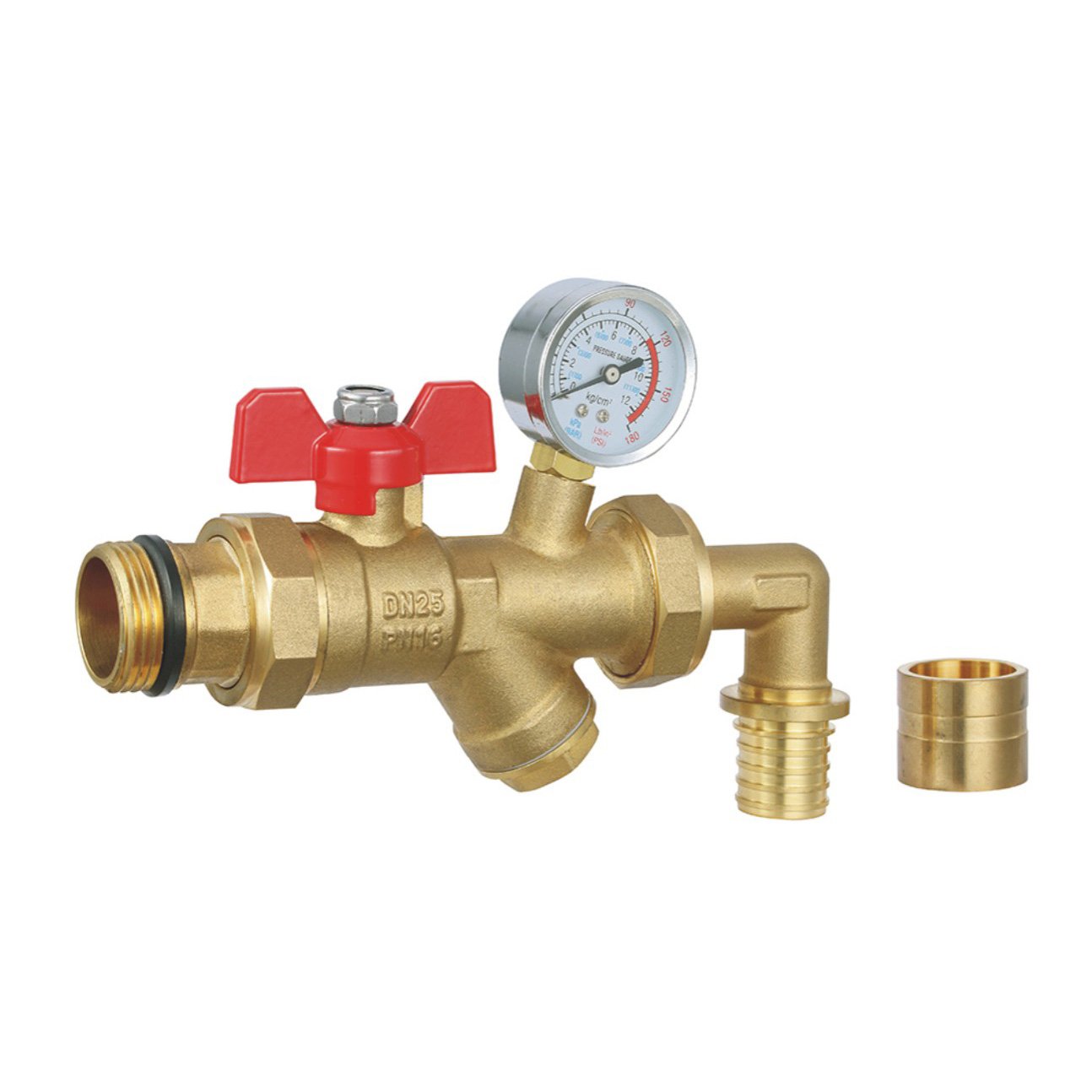 PP-R Pipe Joint Manual Brass Forged Ball Valve With Filter Water Meter, Suitable for OEM Support of General Heating Water System